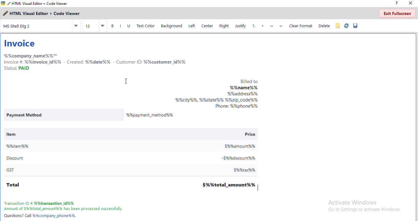 HTML Editor